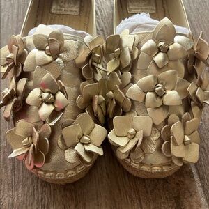 Tory Burch Blossom Gold Espadrilles